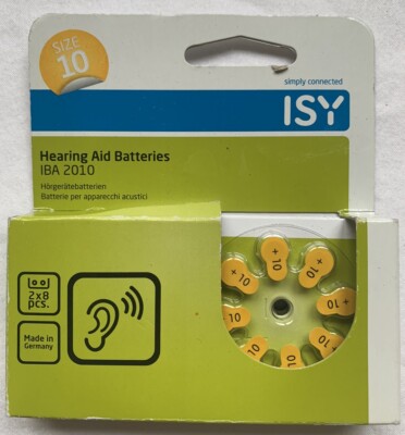 ISY IBA 2010 - 2 x 8 Stück Hörgerätebatterien  NEU OVP.