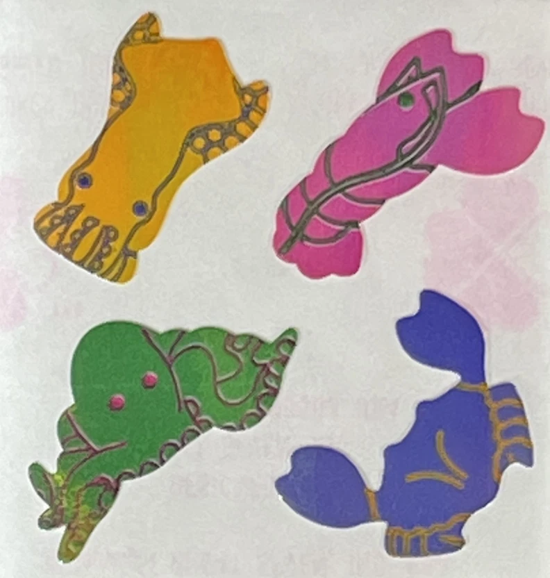 12 paquetes de pegatinas perladas de safari marino, diseños de pegatinas "Great 7", PMP4103 Foto 4 de 4