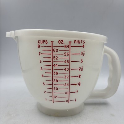 Vintage Tupperware 8 Cup 2 Liter Measuring Pitcher Mixing Bowl with Lid White