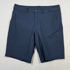 Lululemon The Works Warpstreme Golf Shorts Men 34 Navy Blue Casual 10" M7929SE
