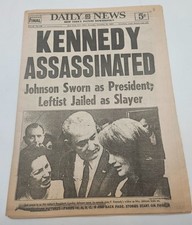 Vtg REPRODUCTION New York Daily News JFK John Kennedy Assassination Nov 23 1963