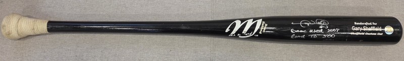2007 Gary Sheffield Signed Auto Road to 500 Game Used GU Uncracked Marucci Bat