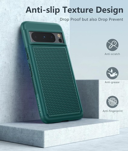 Funda antideslizante doble capa a prueba de golpes verde parachoques para Google Pixel 8 Pro - Imagen 5 de 5