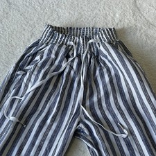 Love Tree Womens Linen Blend Pants Large  Elastic Waist, Drawstring