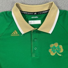 Adidas Notre Dame Fighting Irish Polo Shirt Mens XL Green Climalite NCAA EUC