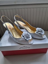 Silver sling back shoes by Sachelle Couture.  Womens Size  40. Excellent.