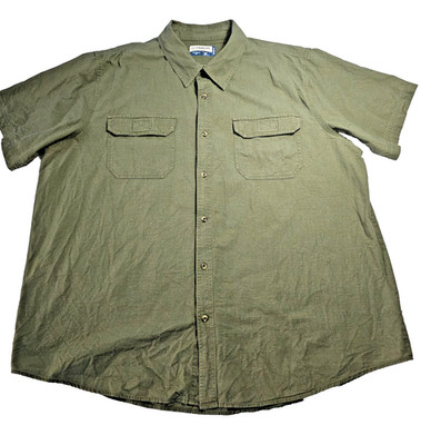 Magellan Outdoors MagShield Mens 2XL Olive Green Short Sleeve Fishing Shirt Clas