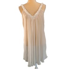 Oscar de la renta pink label vintage babydoll nightgown satin rosettes large
