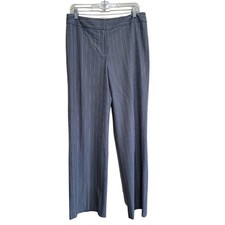 Nine West Gray and White Pinstripes StraightLeg Dress Pants Trousers Sz 8