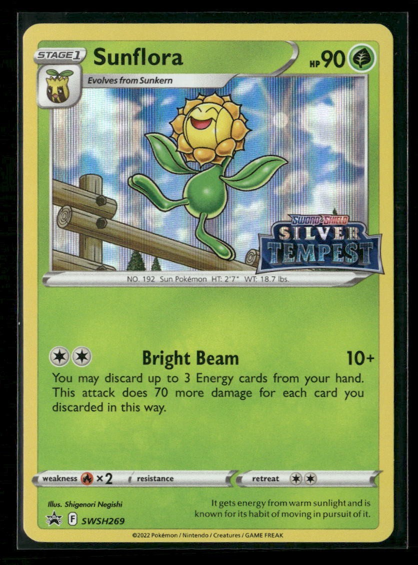 Sunflora SWSH269 NM - Black Star Promo Prerelease Stamped Silver Tempest