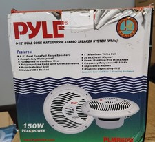 Pyle PLMR60W 6.5" Marine Waterproof Speakers 150W White - New Open Box Pair