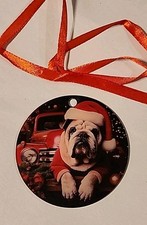 Bulldog Christmas Ornament - Acrylic English Bulldog Ornament