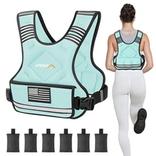 Adjustable Weighted Vest, 4-10lb/12-18lb/20-32lb Vest with 6 Ironsand Weights...