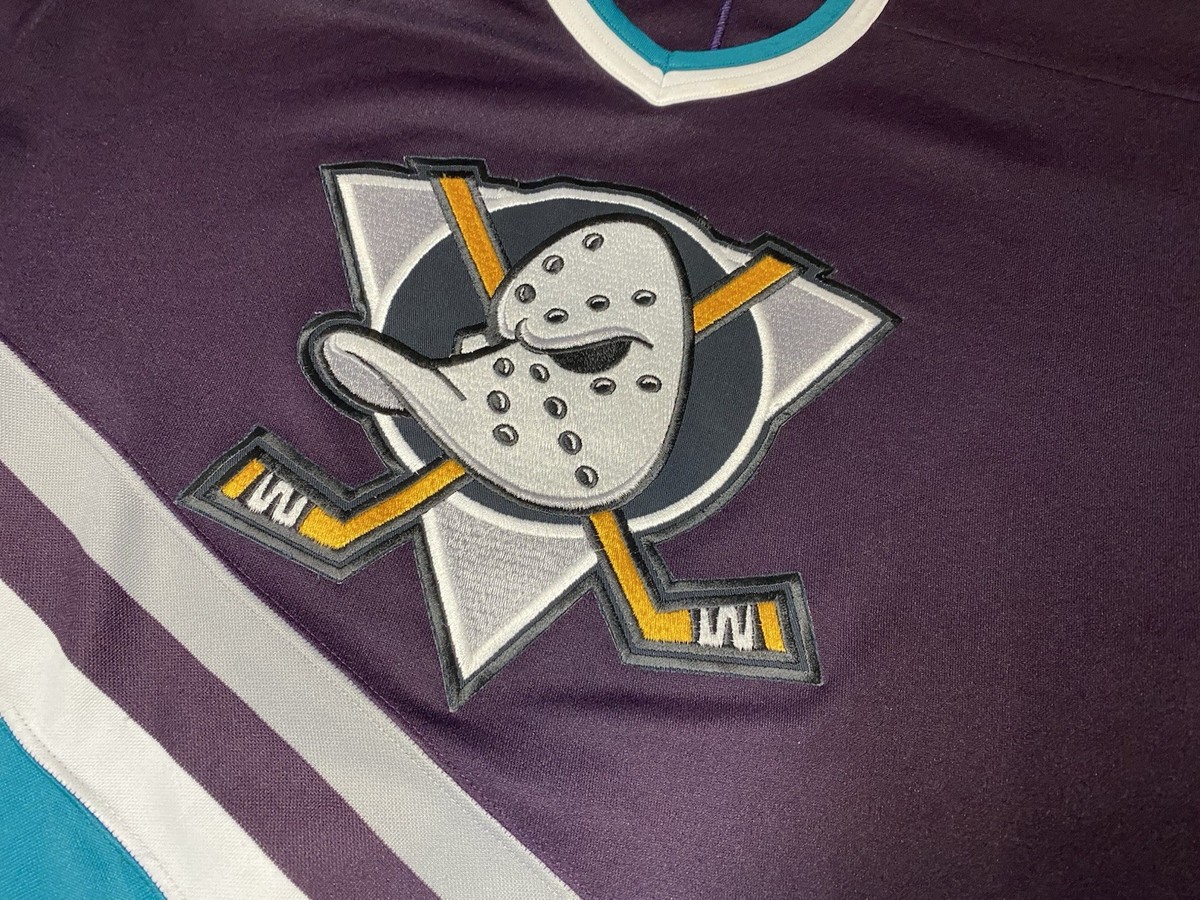 Maillot de hockey violet vintage années 90 CCM Anaheim Mighty Ducks
