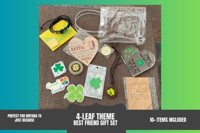 Lucky to Have You: Four-Leaf Clover Themed Gift Set: Jewelry, Wall + Shelf Decor