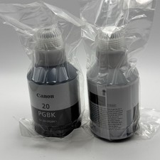 SET of 2 - Canon GI-20 PGBK Ink Bottle For PIXMA G6020  G5020 MegaTank Printers