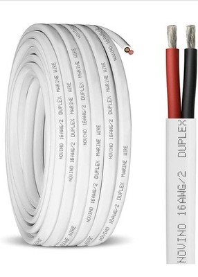 16 Gauge Marine Wire 16 AWG Duplex Marine Grade Wire, 30ft Tinned Copper Boat ..