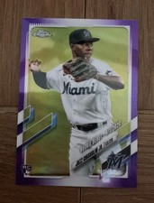 2021 Topps Chrome Update Jazz Chisholm RC #USC52 Purple Refractor Marlins