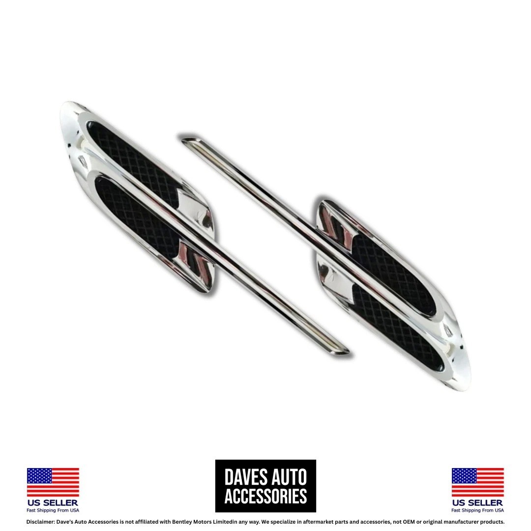 Bentley Continental GT GTC Fender Vent Grilles Chrome 2016-2018 Left Right