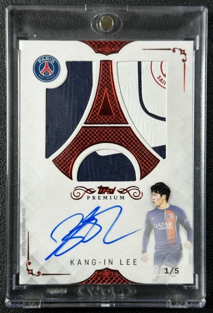 KANG-IN LEE 2023-24 TOPPS PREMIUM PSG EIFFEL TOWER MATCH-WORN PATCH AUTO RED 1/5