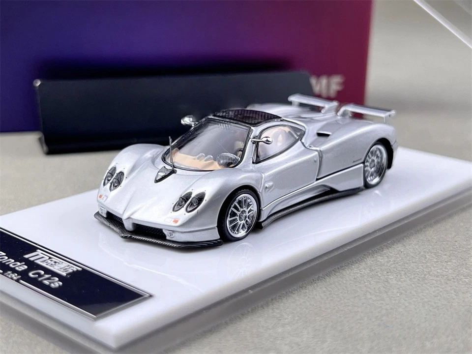 LMF 1/64 比例 Pagani Zonda C12s 银色压铸汽车模型玩具礼物 全新带盒 — 第 3/4 张图片
