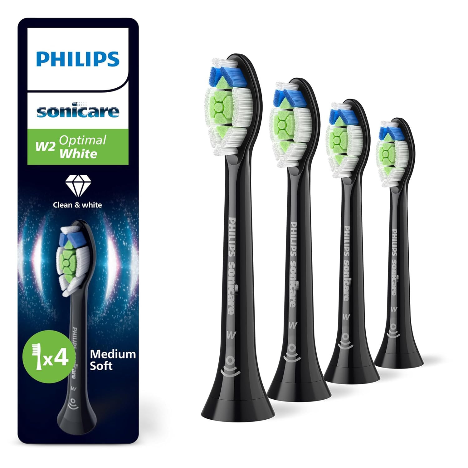 Philips Sonicare W2 Optimal White HX606888 Ersatzbrstenkpfe Schwarz 4er-Pack 7090₽
