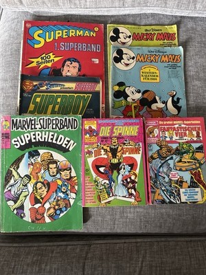 Comic Konvolut mit Superman 1, Superboy 1, Marvel, Batman & Micky Maus. Rarität