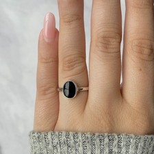 Black Onyx Ring / 925 Sterling Silver Ring / Healing Gemstone / Gifts for her