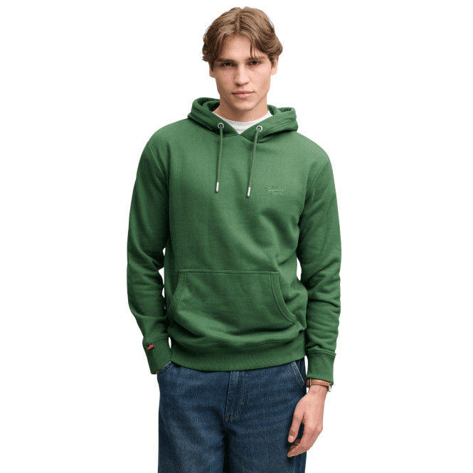 Superdry Men's Rich Boston Green Essential Logo Pullover Hoodie - Image 3