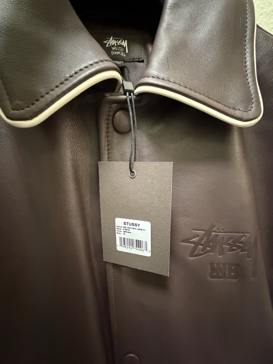 Stussy x Wales Bonner Leather Varsity Jacket Medium | eBay