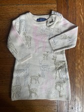 Adorable Andy & Evan 3-6M Infant Deer Holiday Xmas Sweater Dress W/ Bow Sparkly