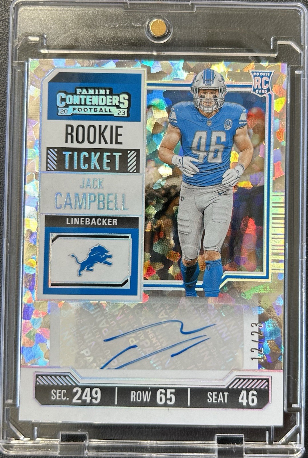 2023 Contenders Jack Campbell RC #241 Auto - Cracked Ice Ticket /23 🔥 Lions