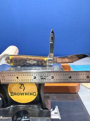   Great Eastern Cutlery Northfield GEC 141218 Antique Yellow Jigged 14 KNIFE