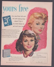 1957 Print Ad Kotex Sanitary Napkins Belt Offer Jon Whitcomb Illustration