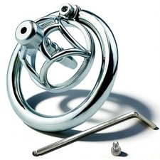 Metal Male Chastity Cage Device Secure Locking Rings Restraint Cages With Tube
