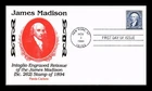 US COVER JAMES MADISON $2 INTAGLIO ENGRAVED REISSUE FDC PANDA CACHET