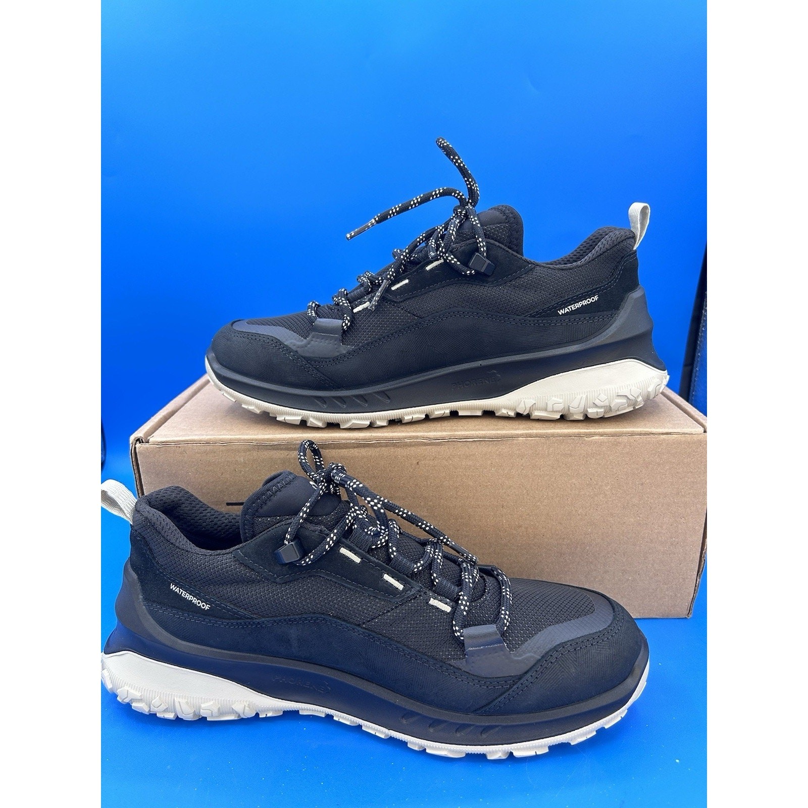 ECCO ULT-TRN MEN'S NUBUCK WATERPROOF BLACK HIKING SHOES EU42 AU/US 8-8.5 image 2
