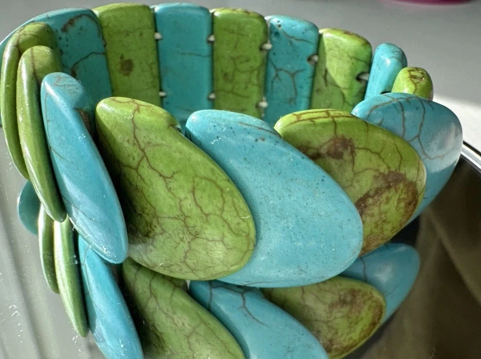 Green And Teal Stone Bracelet  - Image 2 of 3