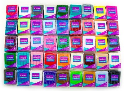 Sculpey III Polymer Clay Lot 45 Assorted Colors 2oz Blocks Oven Bake Clay