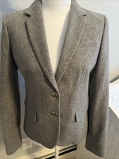 J. CREW Blazer Jacket Schoolboy Gray Wool Women  s Size 2 Preppy