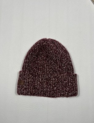 Barts Knit Beanie Hat One Size Red Burgundy Acrylic Blend