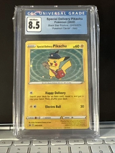 Special Delivery Pikachu CGC 8.5 SWSH074 Holo Promo Black Star Pokemon 2020
