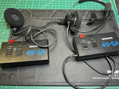 2 Maxon Hands-Free Communicator Model 49-SA Walkie Talkies - Functional