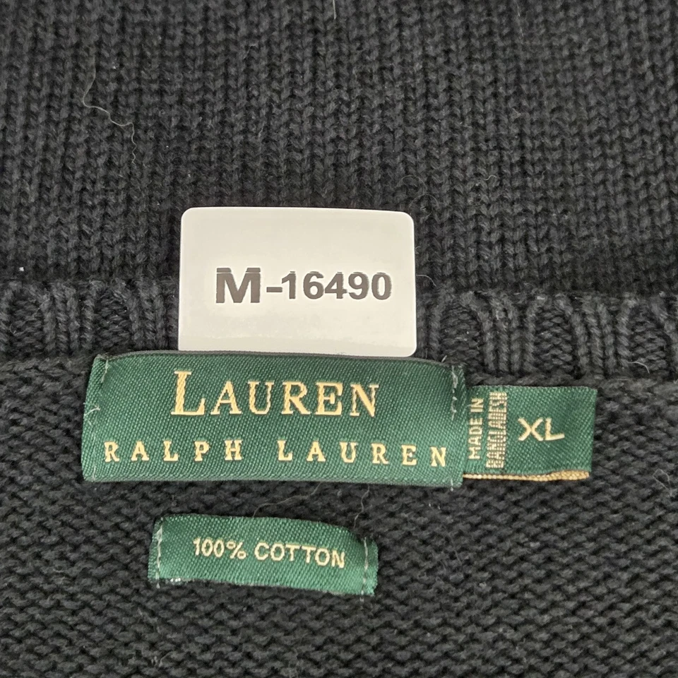Sudadera Lauren Ralph Lauren Hombre XL Negra Logo Bordado Manga Larga Foto 2 de 4
