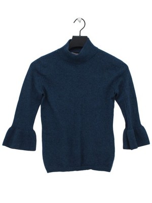 Philosophy Damen Pullover XS Blau 100% Kaschmir High Neck Pulli