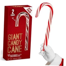 Giant Candy Cane Sticks 2 Pack Gift box - 10 Inch Individually Wrapped Dye 