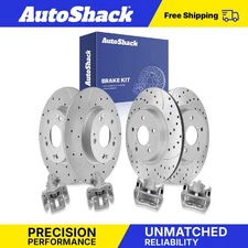 Front Rear Drilled Slotted Brake Rotors Calipers for Honda Civic Acura ILX