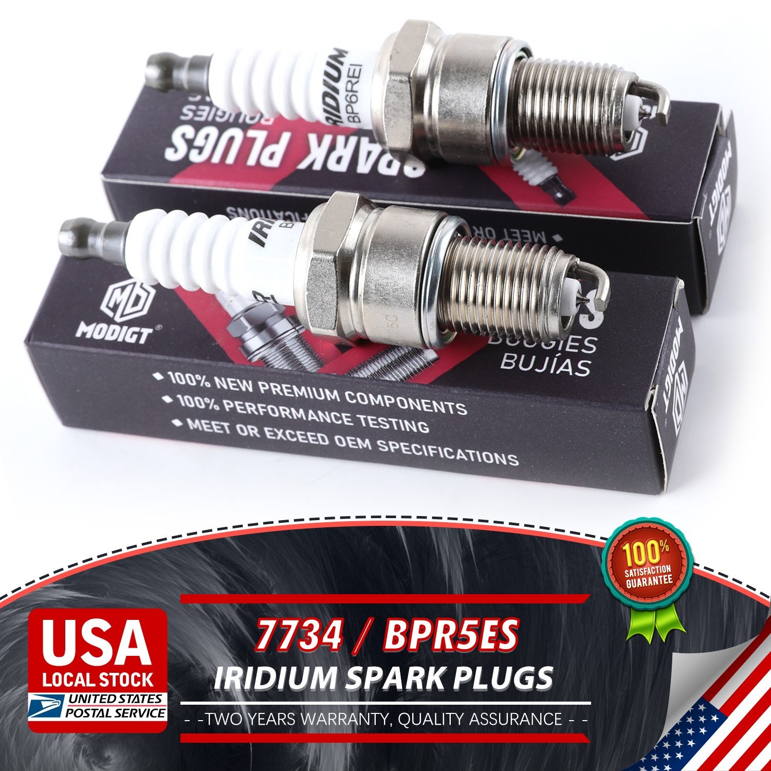 2X Spark Plug Small Engine for NGK 7734/BPR5ES Champion 322/RN11YC TORCH F5RTC