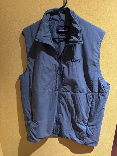 Patagonia Men's Insulated Full Zip Stand Collar Vest Blue L Pockets