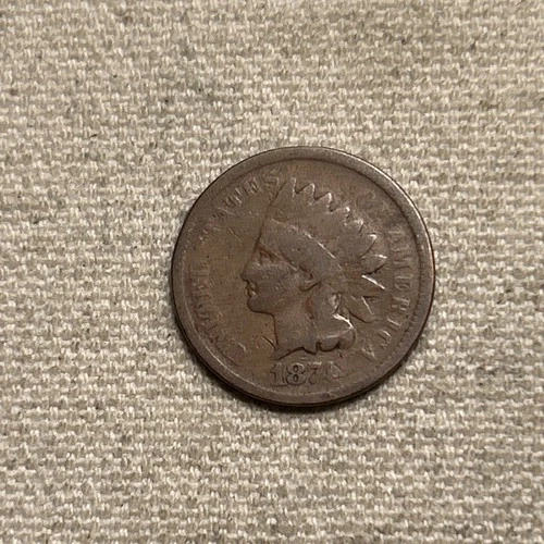 1874 Indian Head Cent Good G Coin ZM